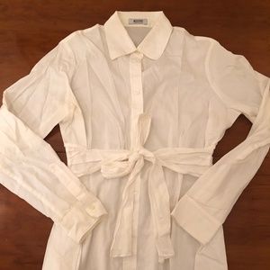 Moschino white wrap-style button down